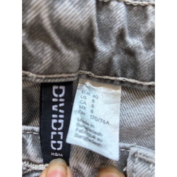 DIVIDED WIDE LEG JEANS WOMEN 8 STREETWEAR Y2K GRUNGE MINIMALIST - Picture 3 of 3